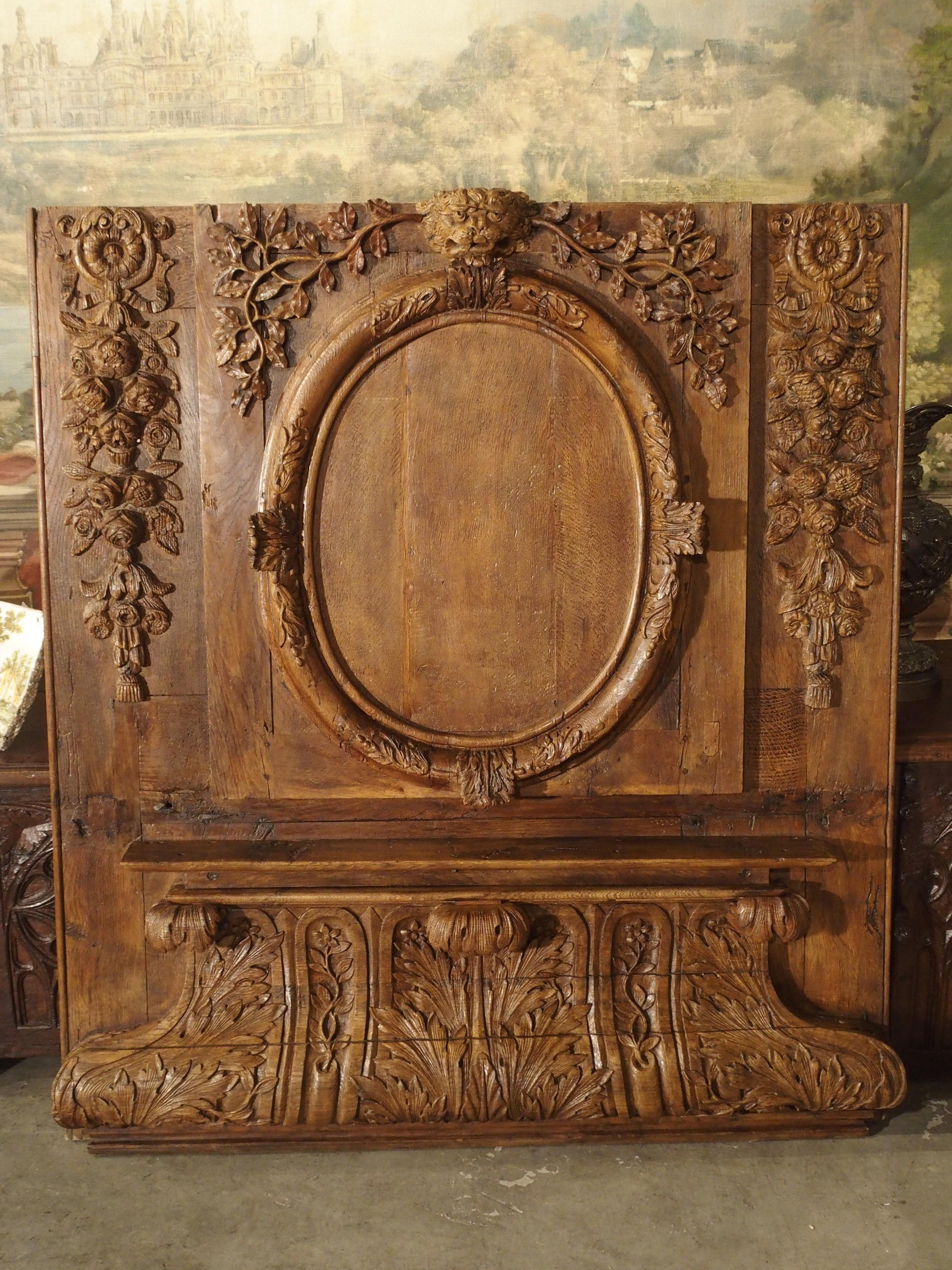 Mid-18th Century Exceptional 18th Century Oak Boiserie Panel from Chateau Saint-Maclou, Normandy For Sale