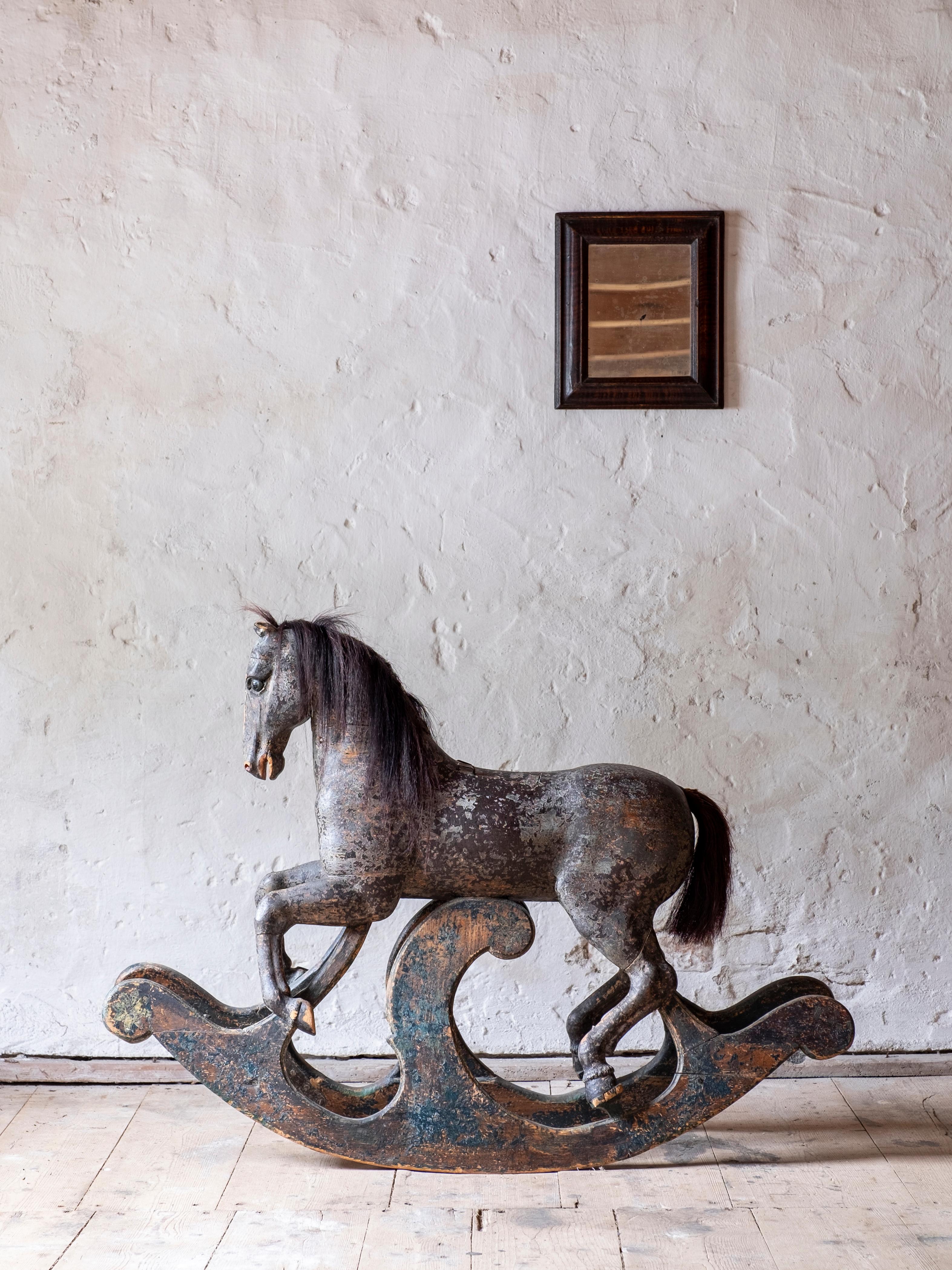 Hand-Painted Exceptional 18th Century Rocking Horse