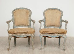 Exceptional 18th Century Rococo Armchairs, pair, circa 1760