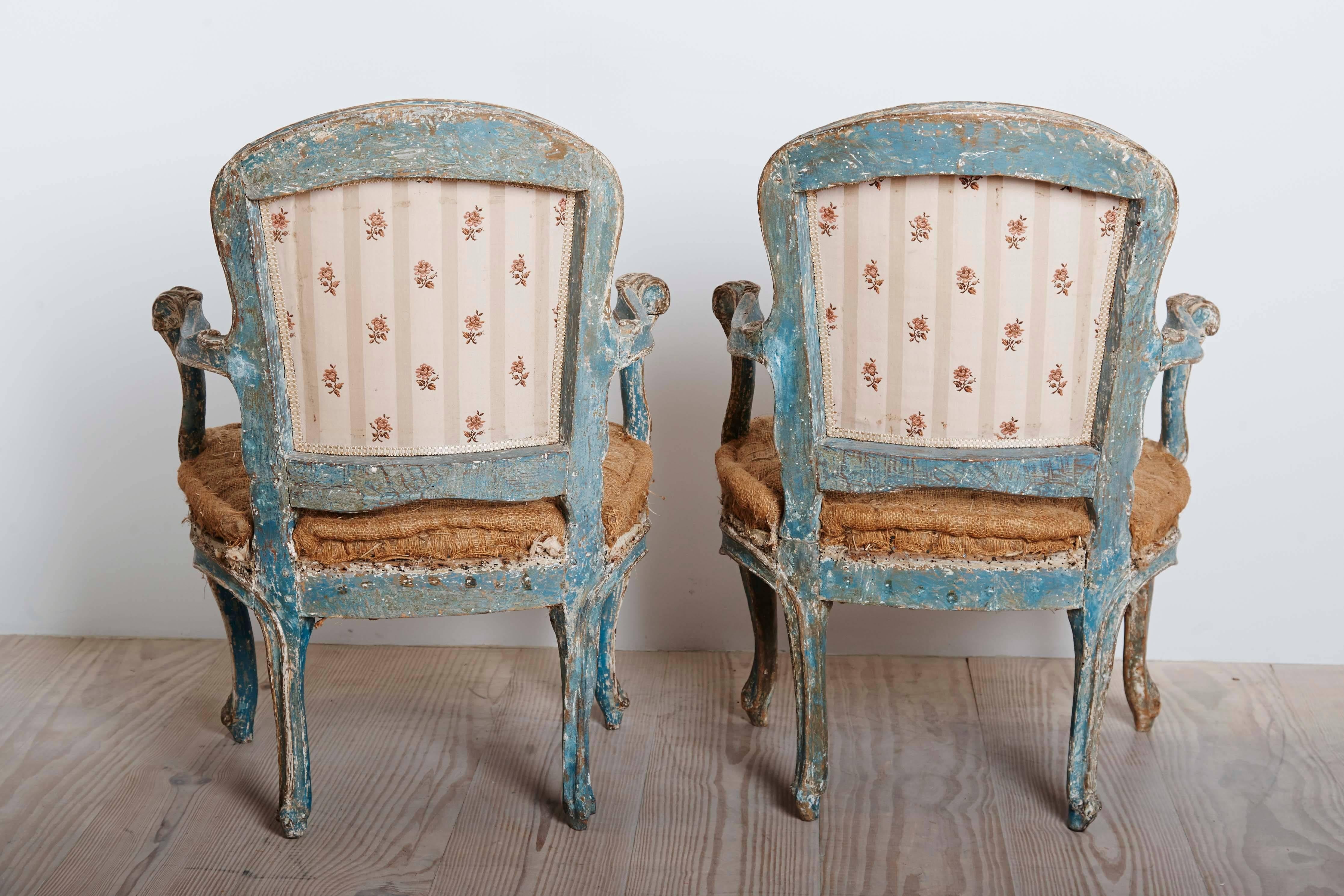 Exceptional 18th Century Rococo Armchairs, pair, circa 1760 In Excellent Condition In New York, NY