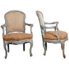 Exceptional 18th Century Rococo Armchairs, pair, circa 1760