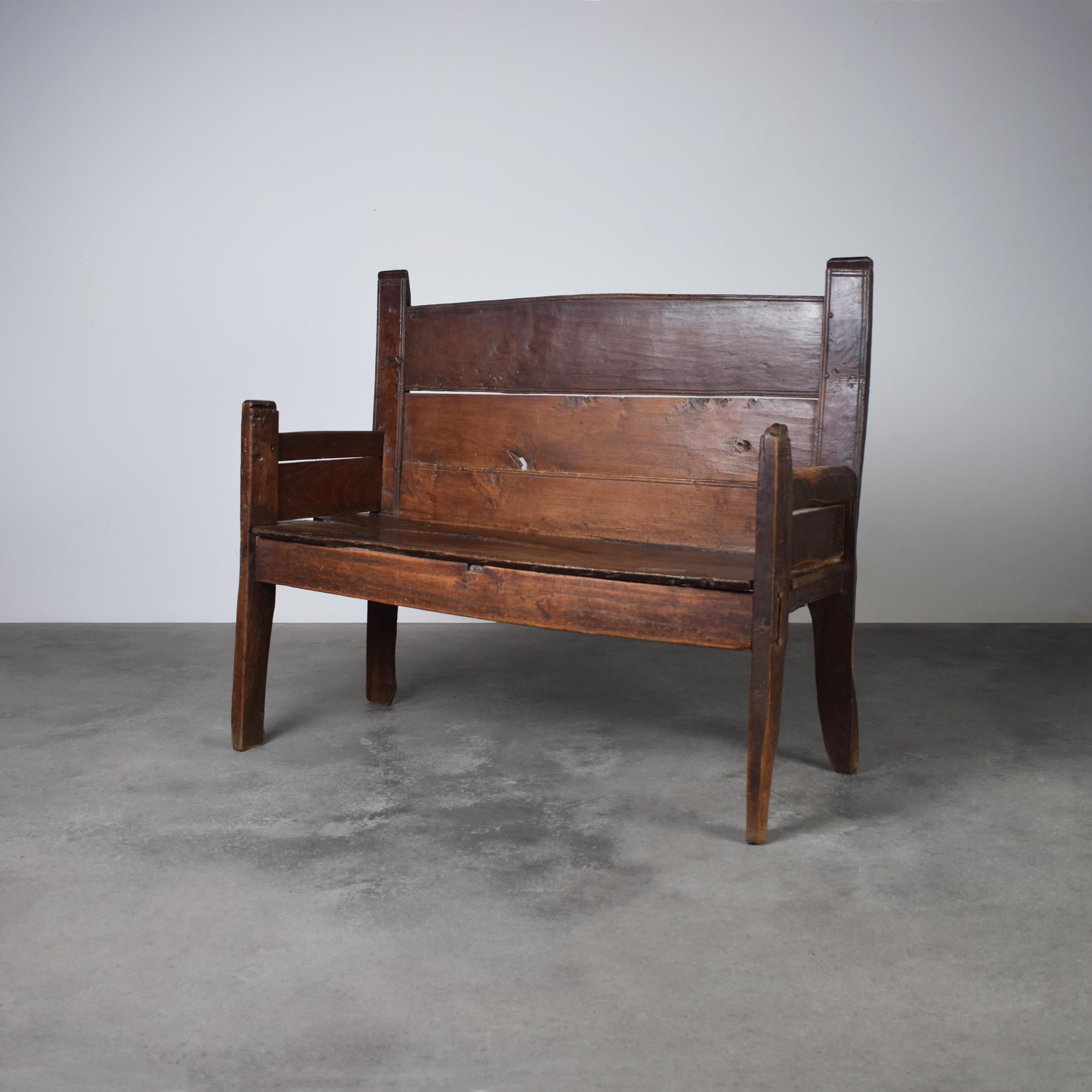 Wood Exceptional 18th Century Spanish two seater Bench