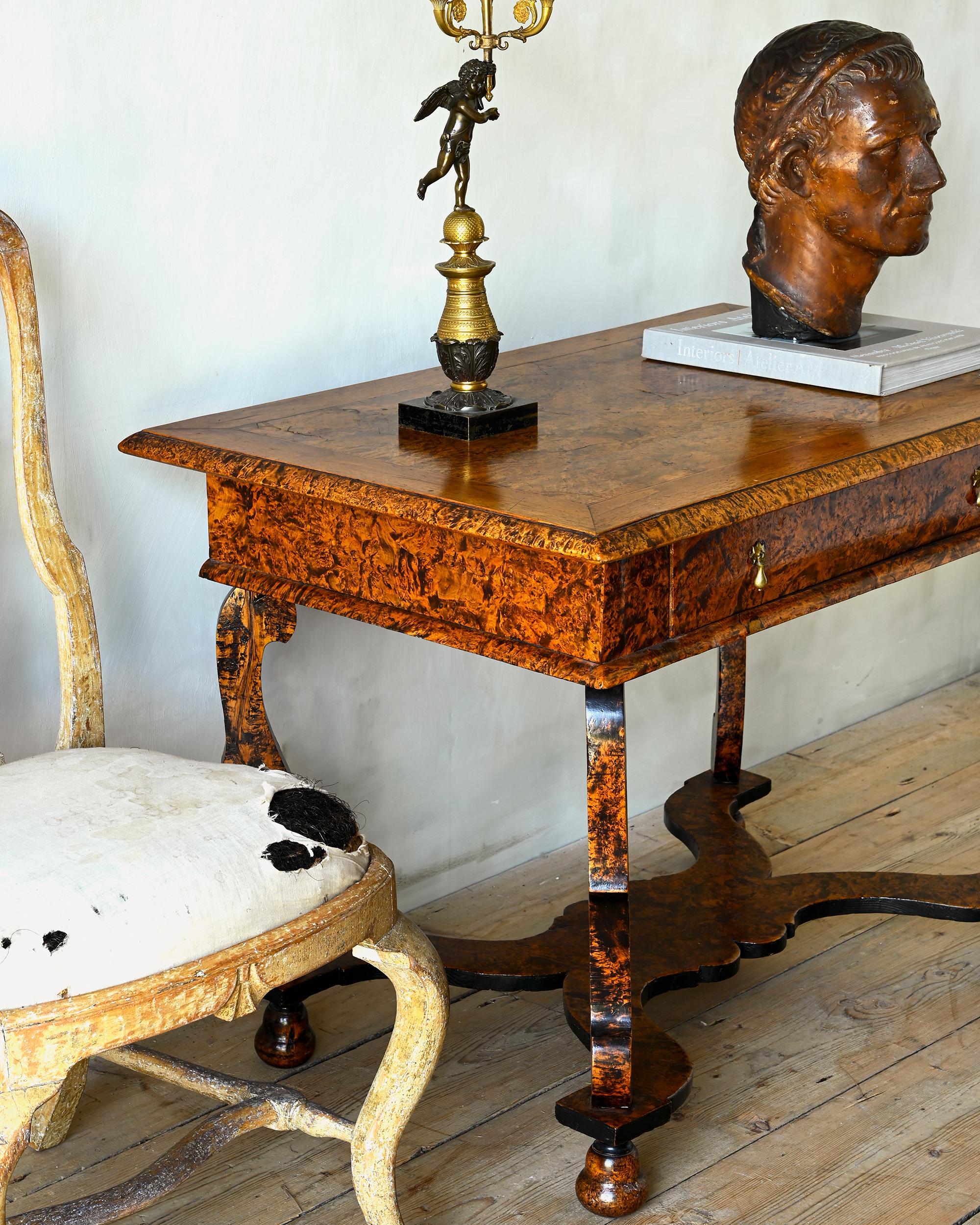 Hand-Crafted Exceptional 18th Century Swedish Baroque Alder Root Table For Sale