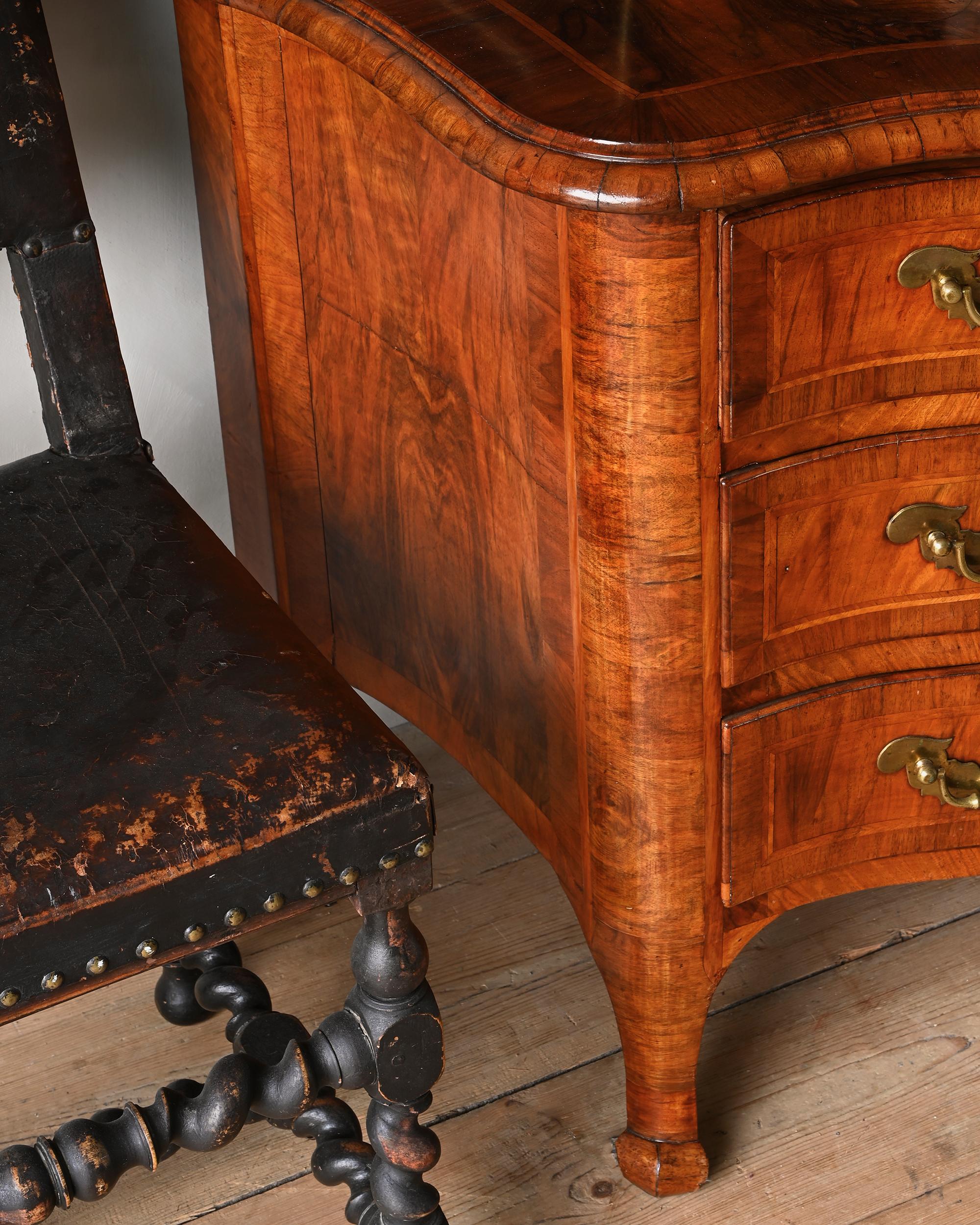 Walnut Exceptional 18th Century Swedish Baroque Commode For Sale