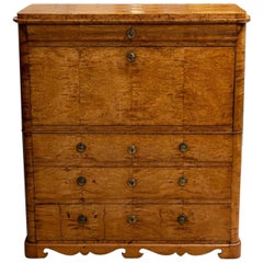 Exceptional 18th Century Swedish Birch Compartmental Secretaire or Bureau