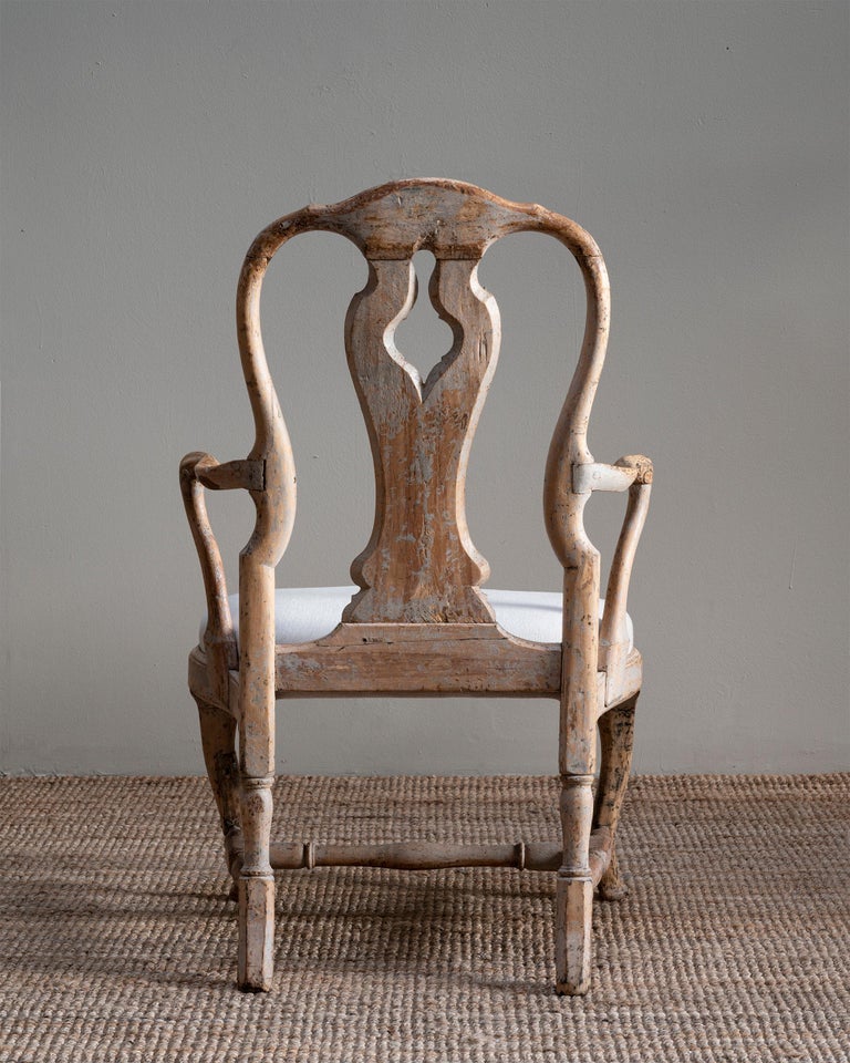 18th Century and Earlier Exceptional 18th Century Swedish Rococo Armchair For Sale