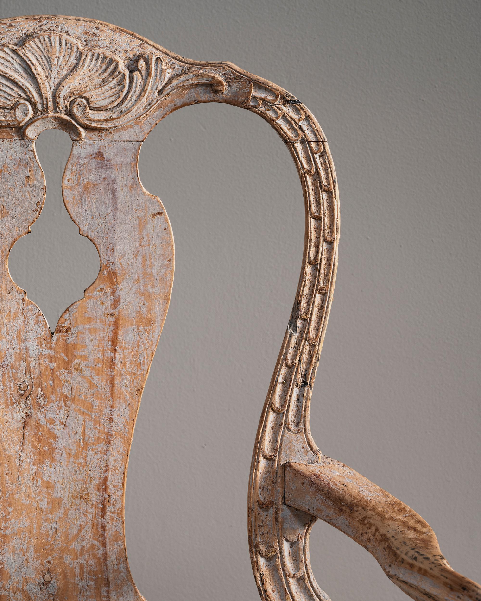 18th Century and Earlier Exceptional 18th Century Swedish Rococo Armchair