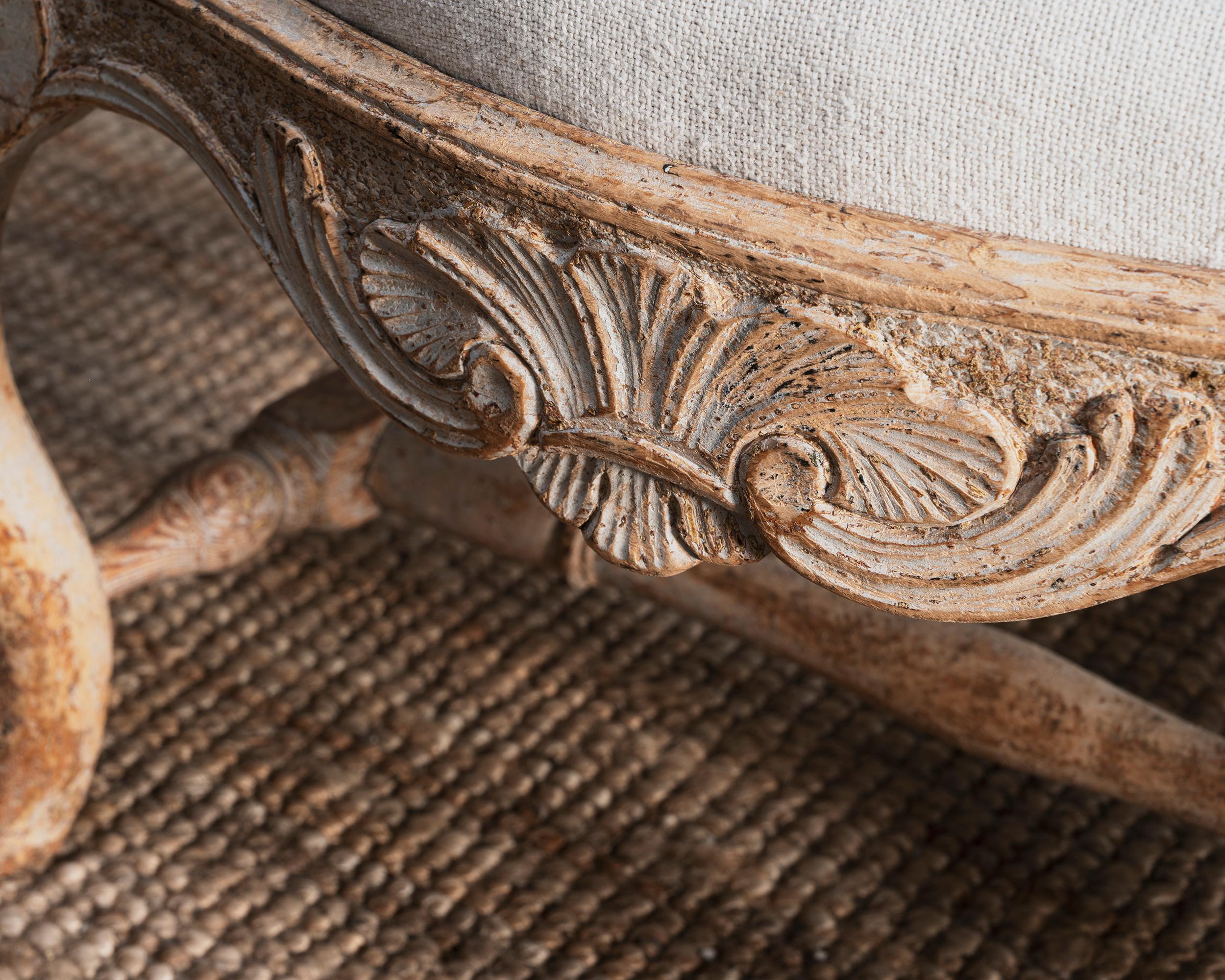 Wood Exceptional 18th Century Swedish Rococo Armchair