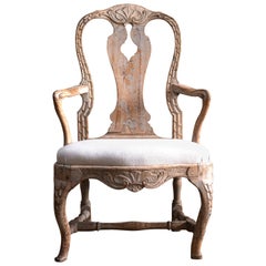 Exceptional 18th Century Swedish Rococo Armchair