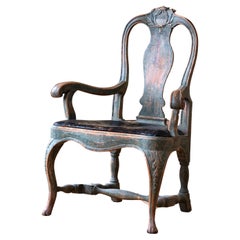 Exceptional 18th century Swedish Rococo Armchair