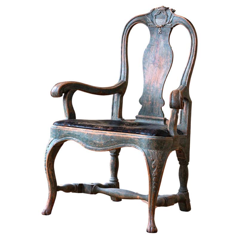 Exceptional 18th Century Swedish Rococo Chair For Sale at 1stDibs