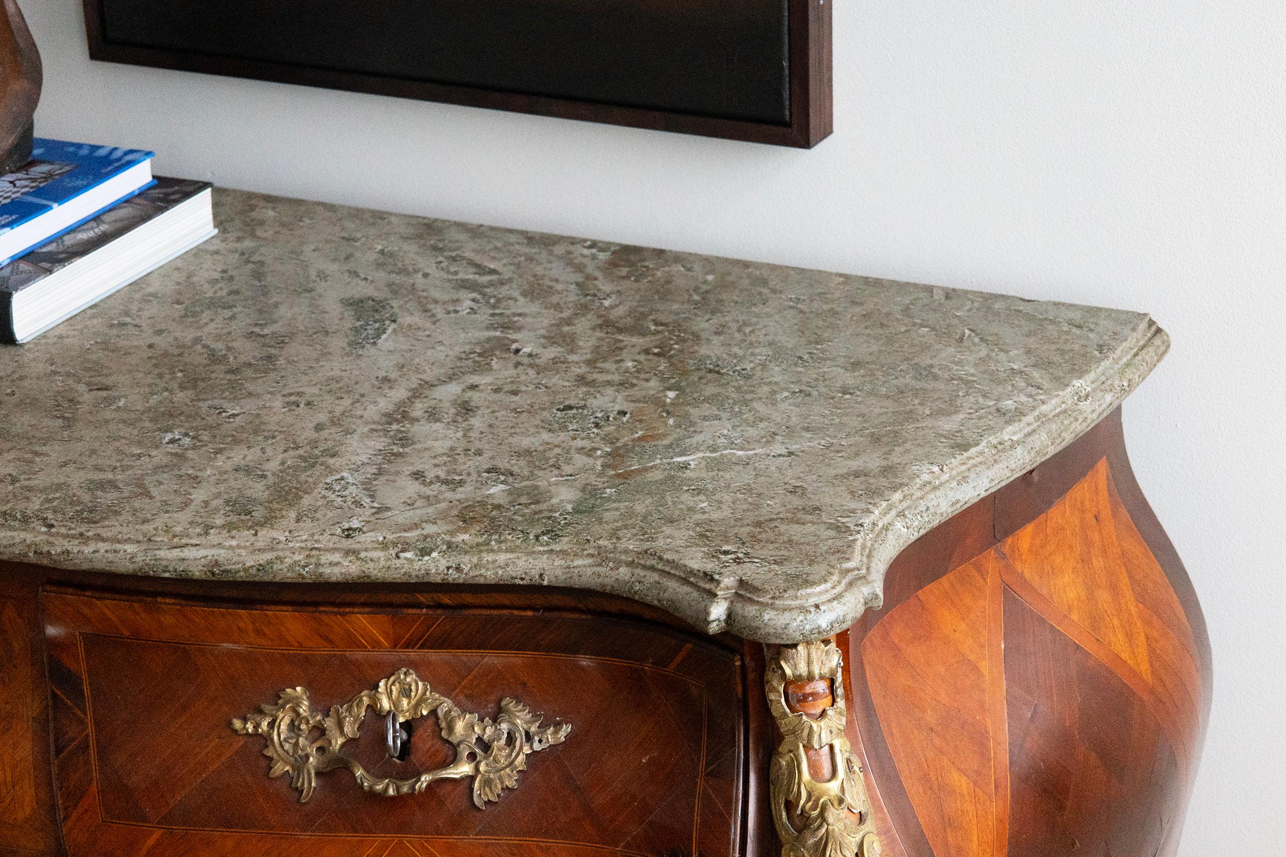 Wood Exceptional 18th Century Swedish Rococo Commode For Sale
