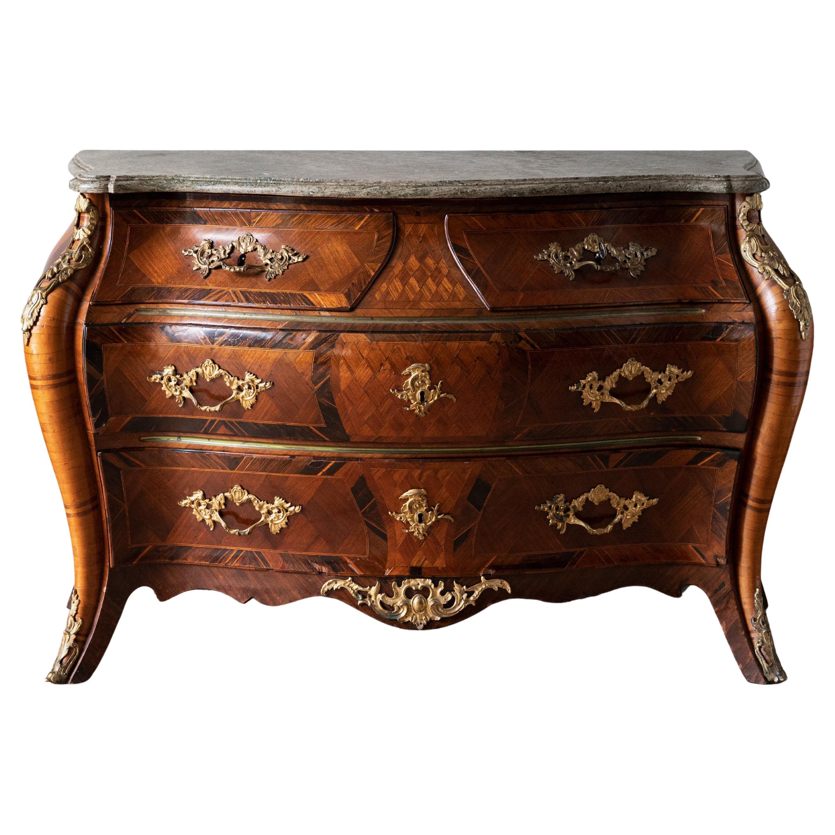 Exceptional 18th Century Swedish Rococo Commode