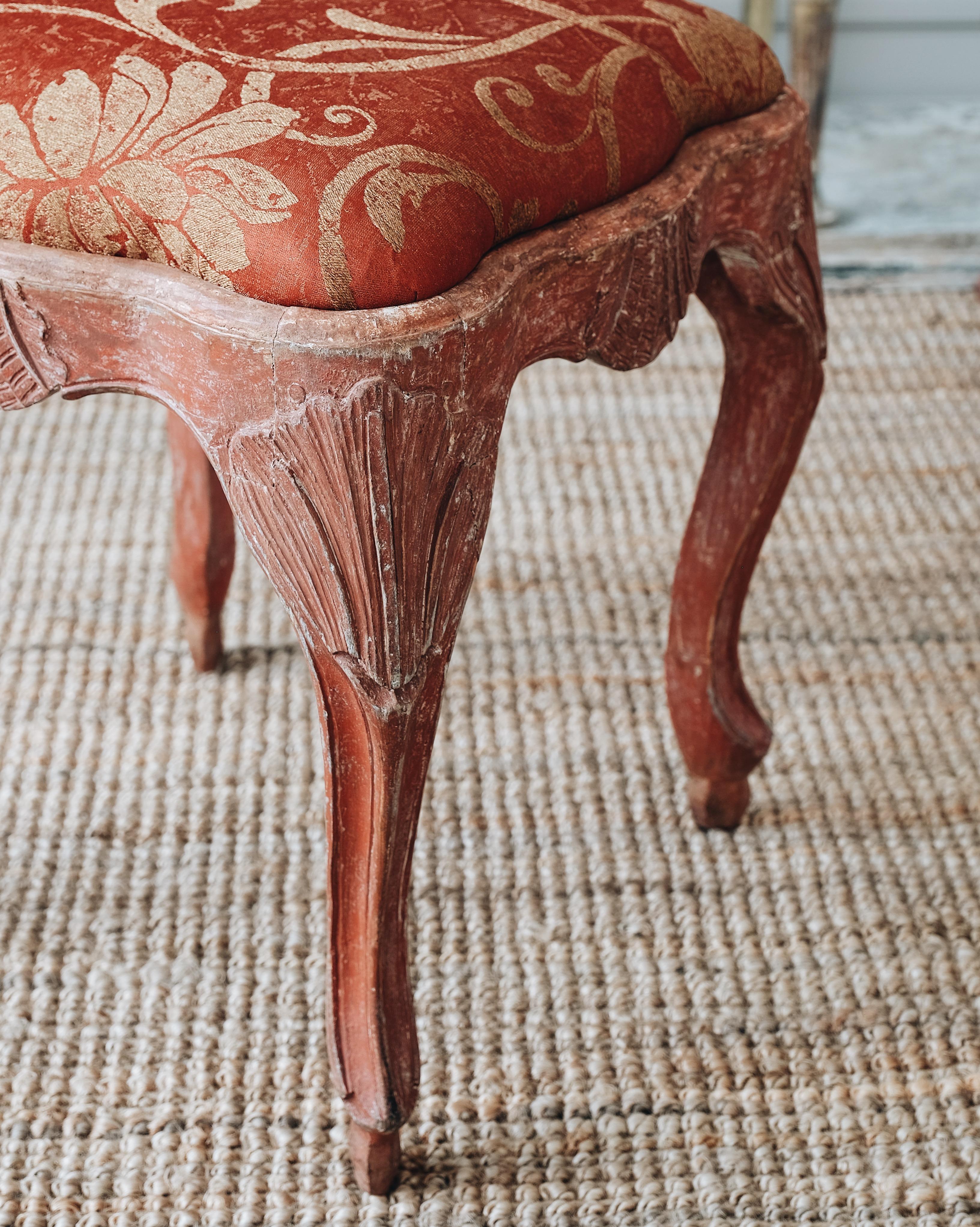 Hand-Carved Exceptional 18th Century Swedish Rococo Stools