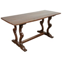 Exceptional 18th Century Walnut Italian Trestle Table