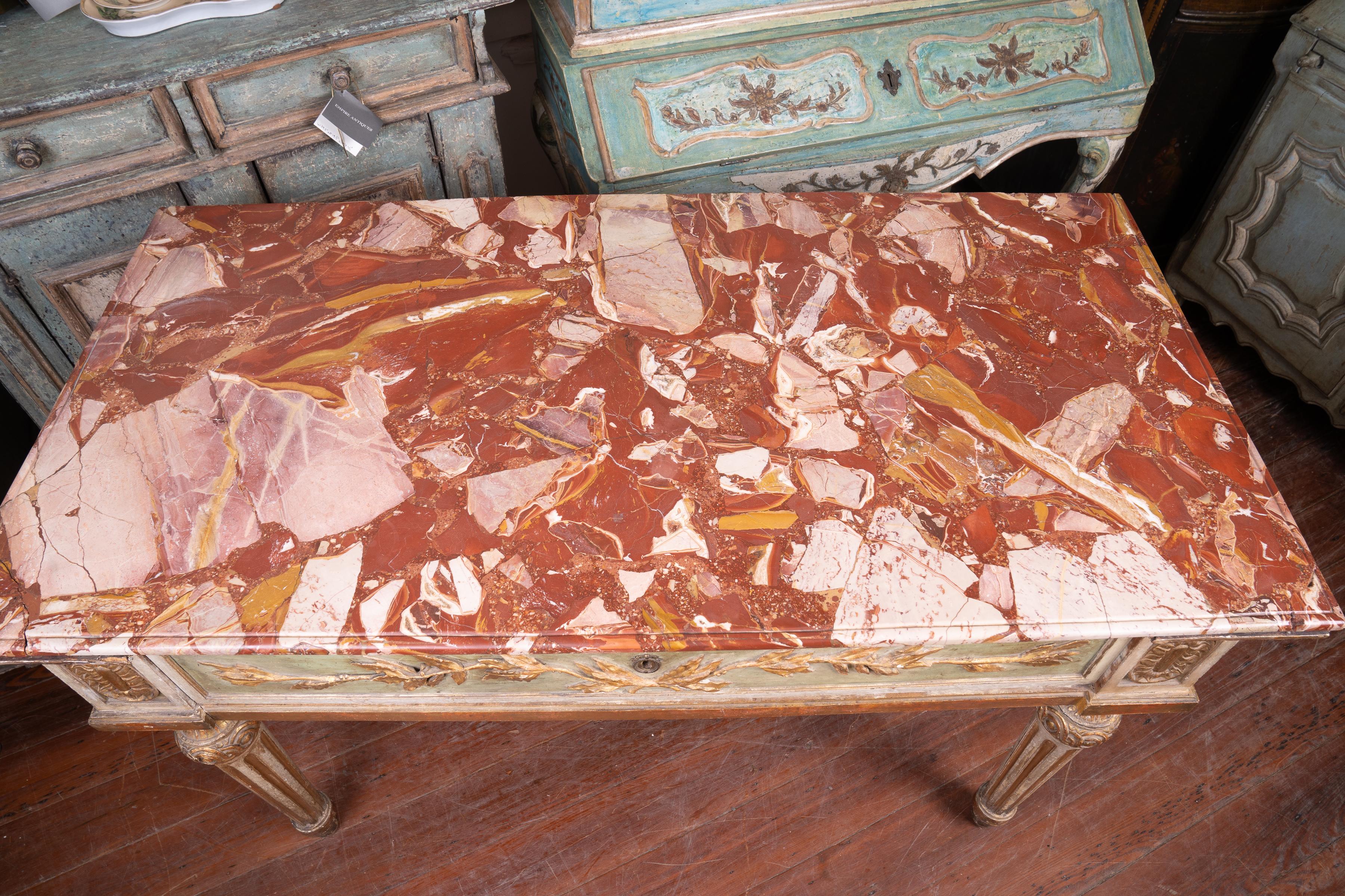 Exceptional 18thc Painted and Gilded Roman Console In Good Condition For Sale In New Orleans, LA