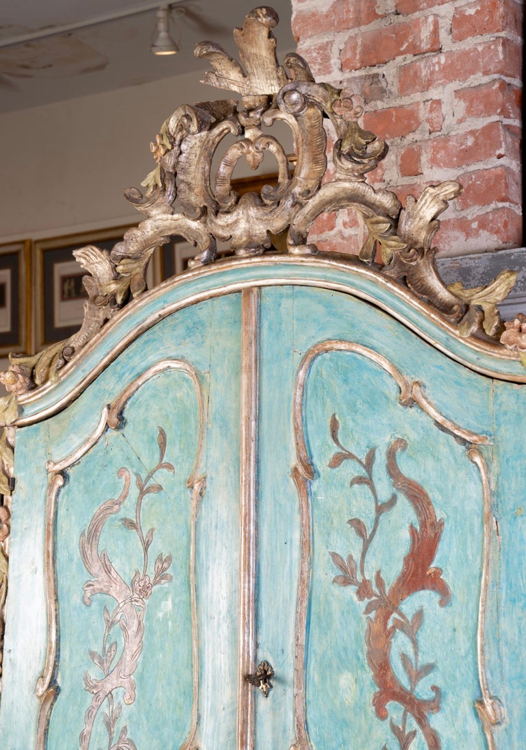 Rococo Exceptional 18thc Painted Venetian Secretary Desk For Sale