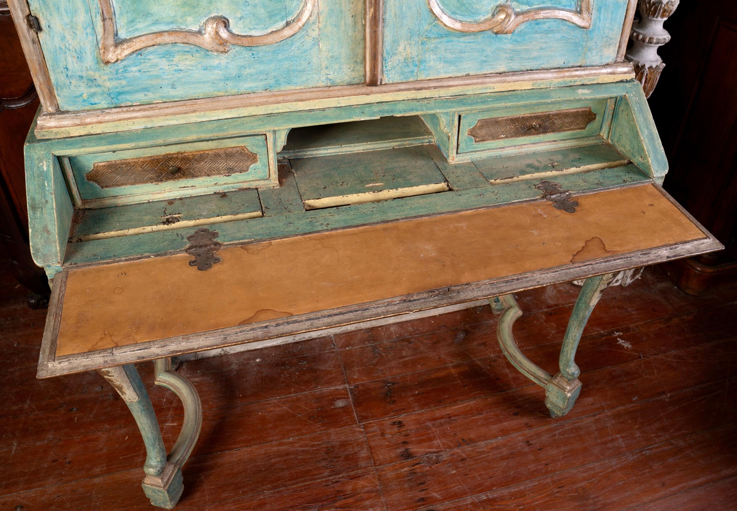 18th Century Exceptional 18thc Painted Venetian Secretary Desk For Sale