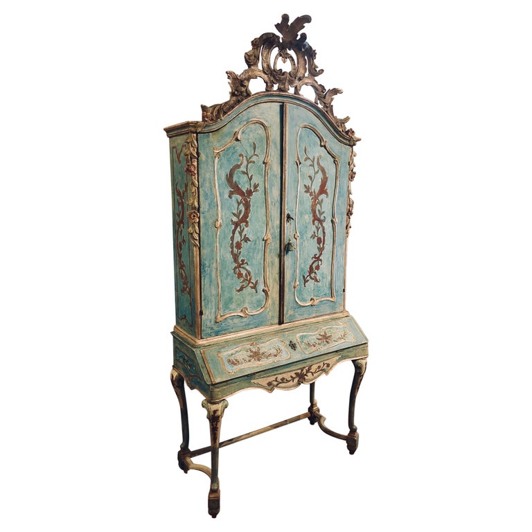 Exceptional 18thc Painted Secretary Desk For Sale at 1stDibs