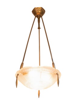 Exceptional 1920s French Art Deco Chandelier by Ernest Sabino