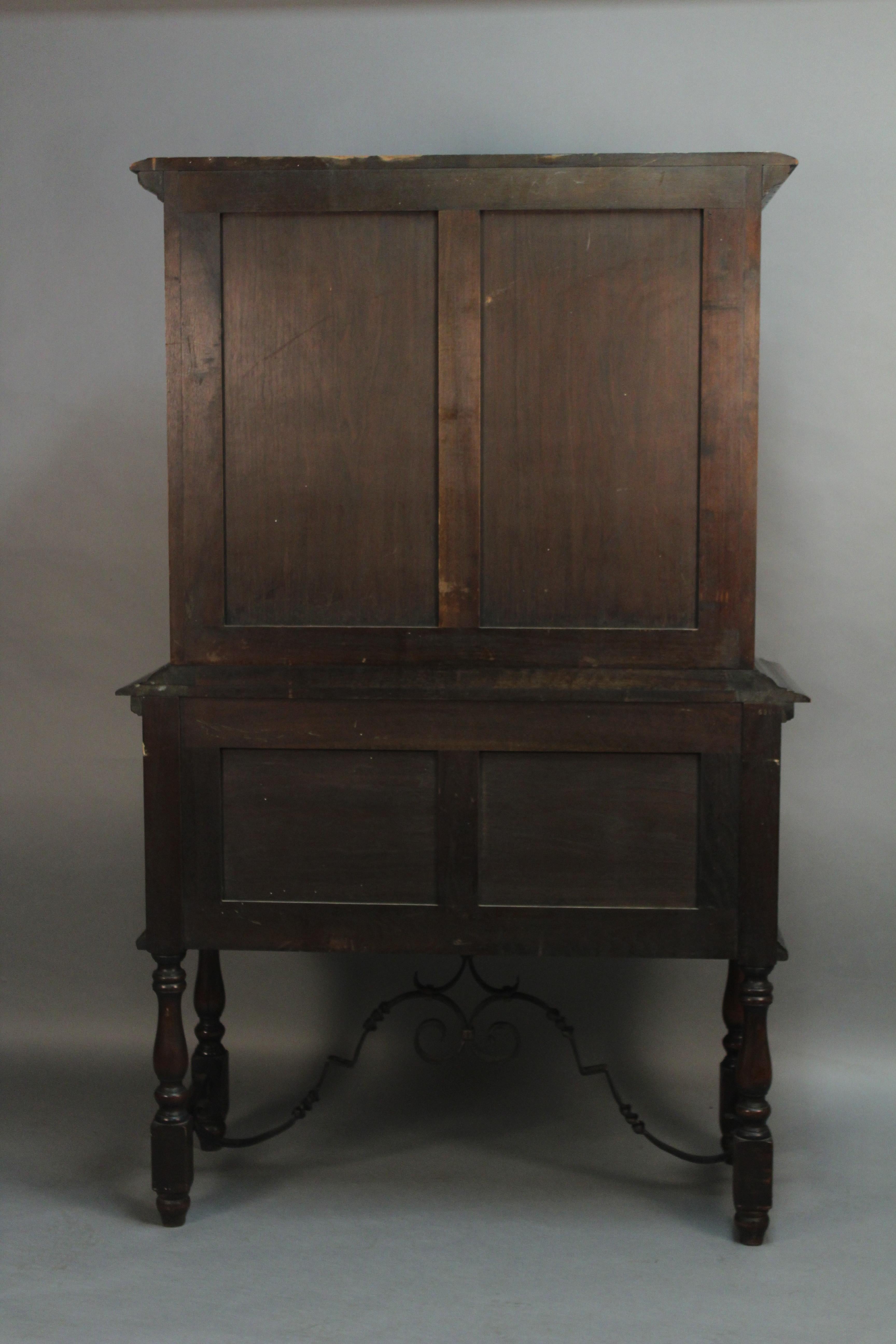 Exceptional 1920s Standing Cabinet with Iron Trestle 6