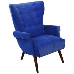 Vintage Exceptional 1950s Austrian Wingback Chair Attributed to Oskar Payer