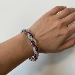 Exceptional 1950s Tiffany & Co. Platinum Ruby and Diamond Bracelet