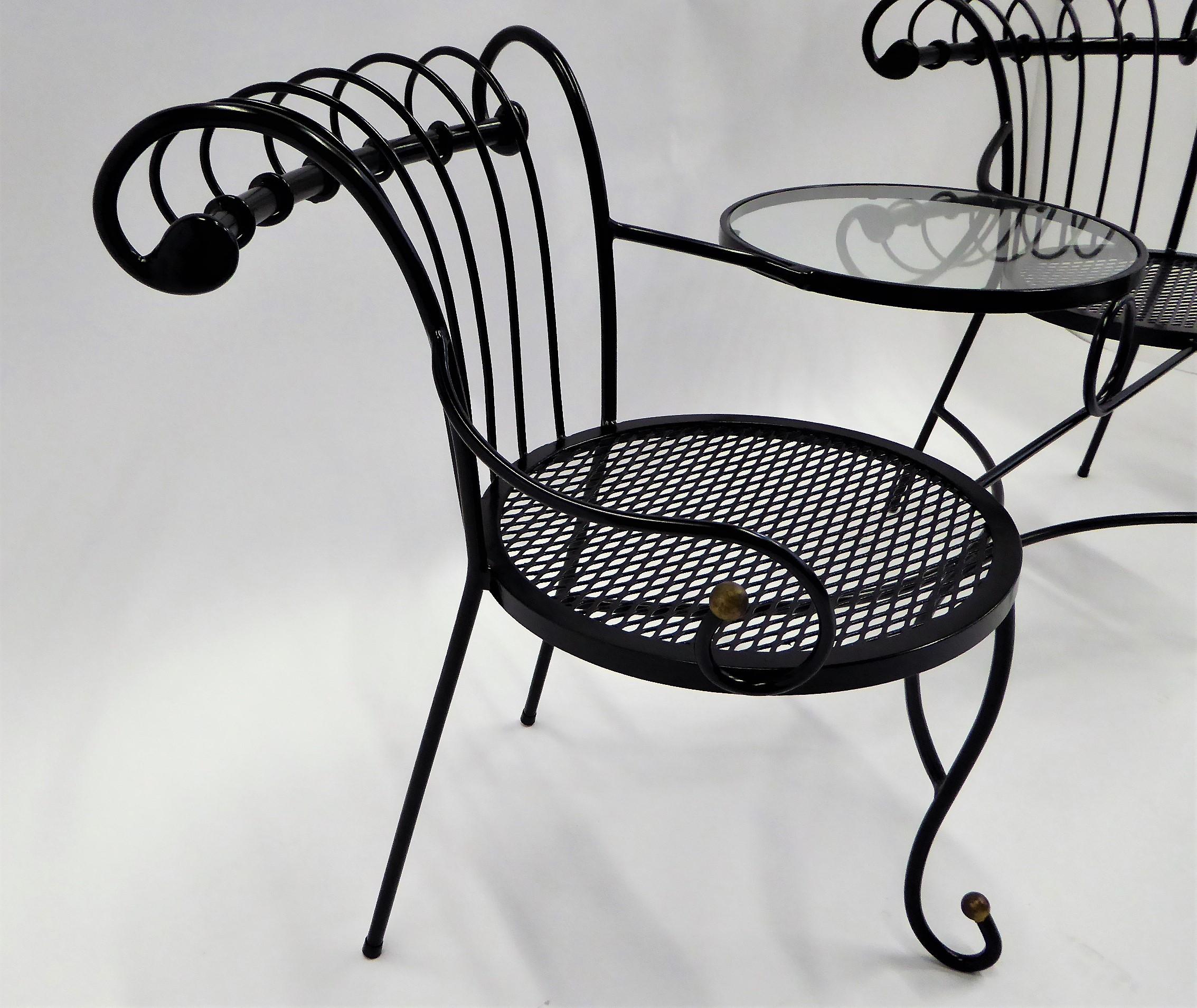 Exceptional 1950s Wrought Iron Tete a Tete or Settee in the Style of Tempestini 8