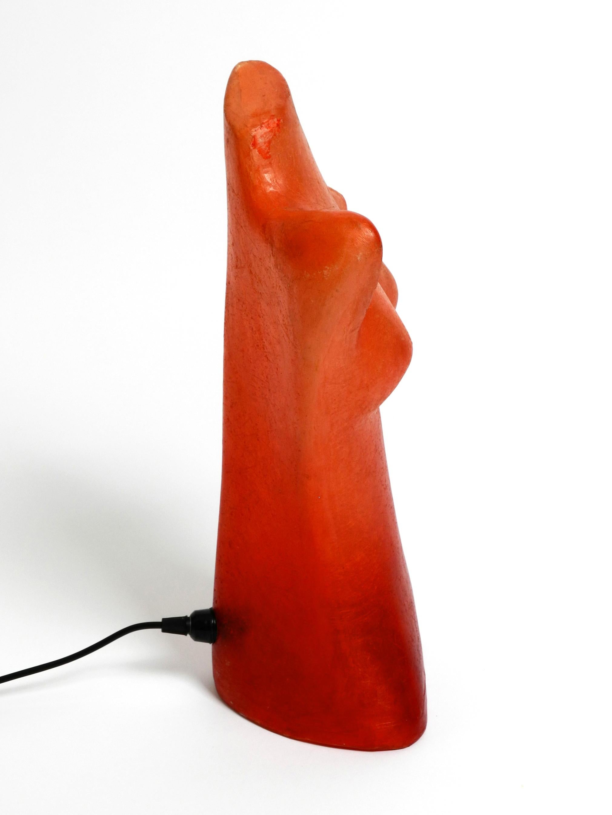 Mid-Century Modern Exceptional 1960s Woman Torso Table Lamp Made of Fiberglass in Red For Sale
