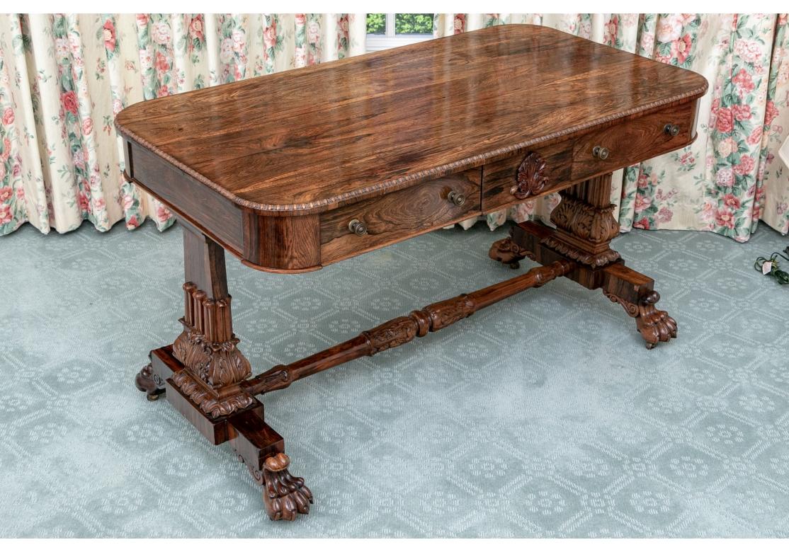 Exceptional 19th C. Carved Rosewood Writing Table 2