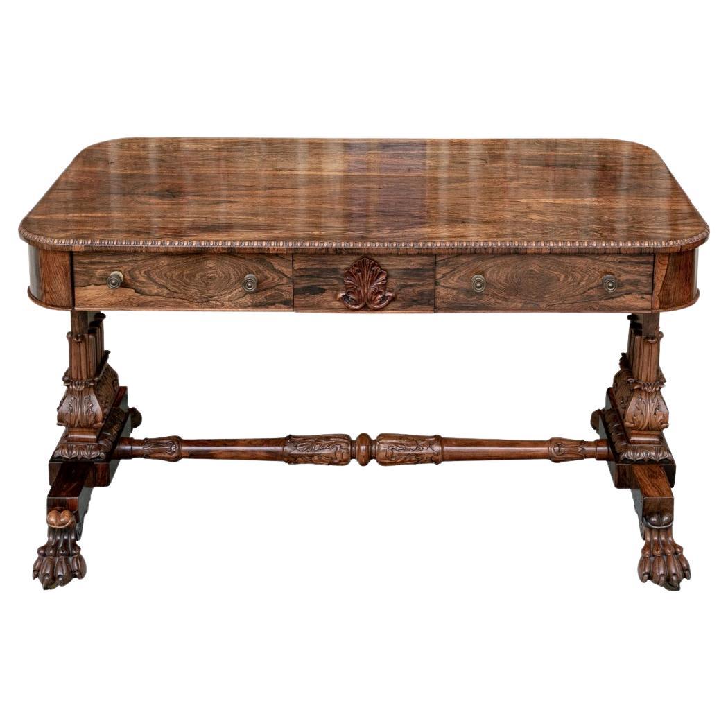 Exceptional 19th C. Carved Rosewood Writing Table
