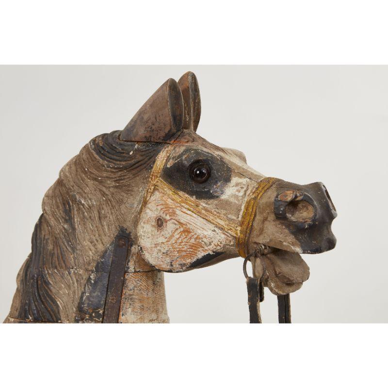 19th Century Exceptional 19th C. Chahut Carousel Horse with Original Paint For Sale