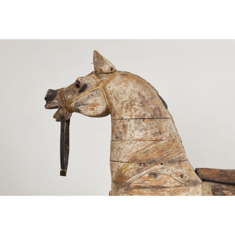 Wood Exceptional 19th C. Chahut Carousel Horse with Original Paint For Sale