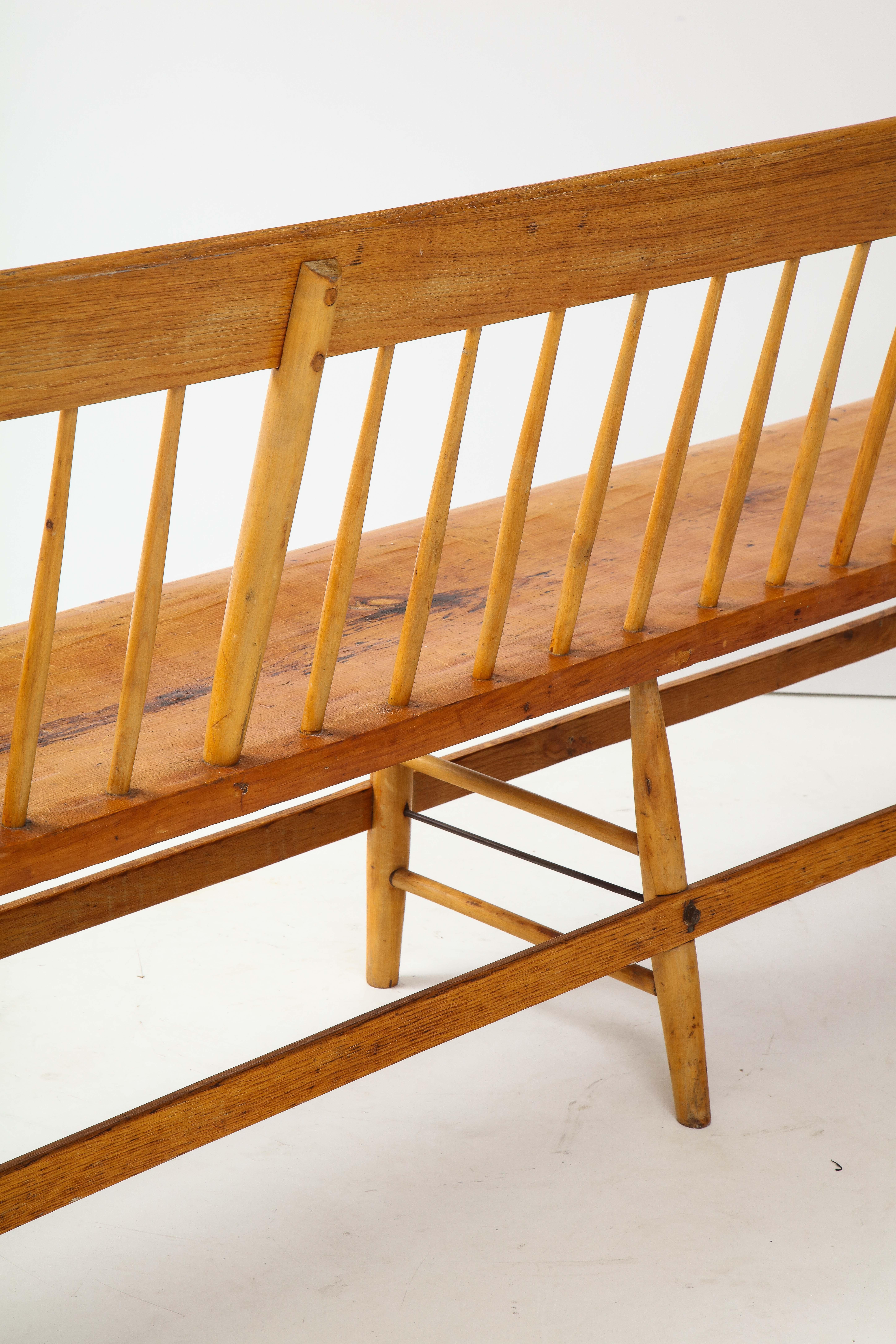 Exceptional 19th C. Hand Made Quaker Meeting House Bench, New England/Cape Cod 6