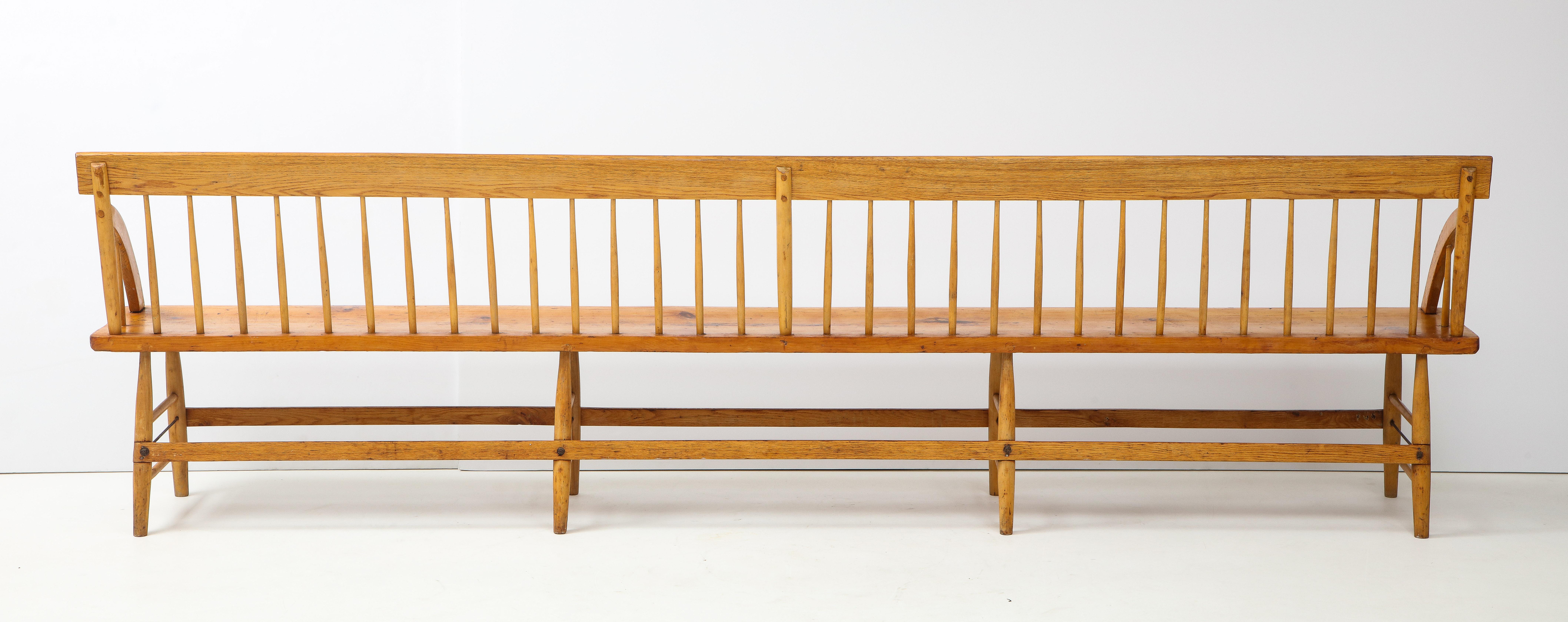 Exceptional 19th C. Hand Made Quaker Meeting House Bench, New England/Cape Cod 7