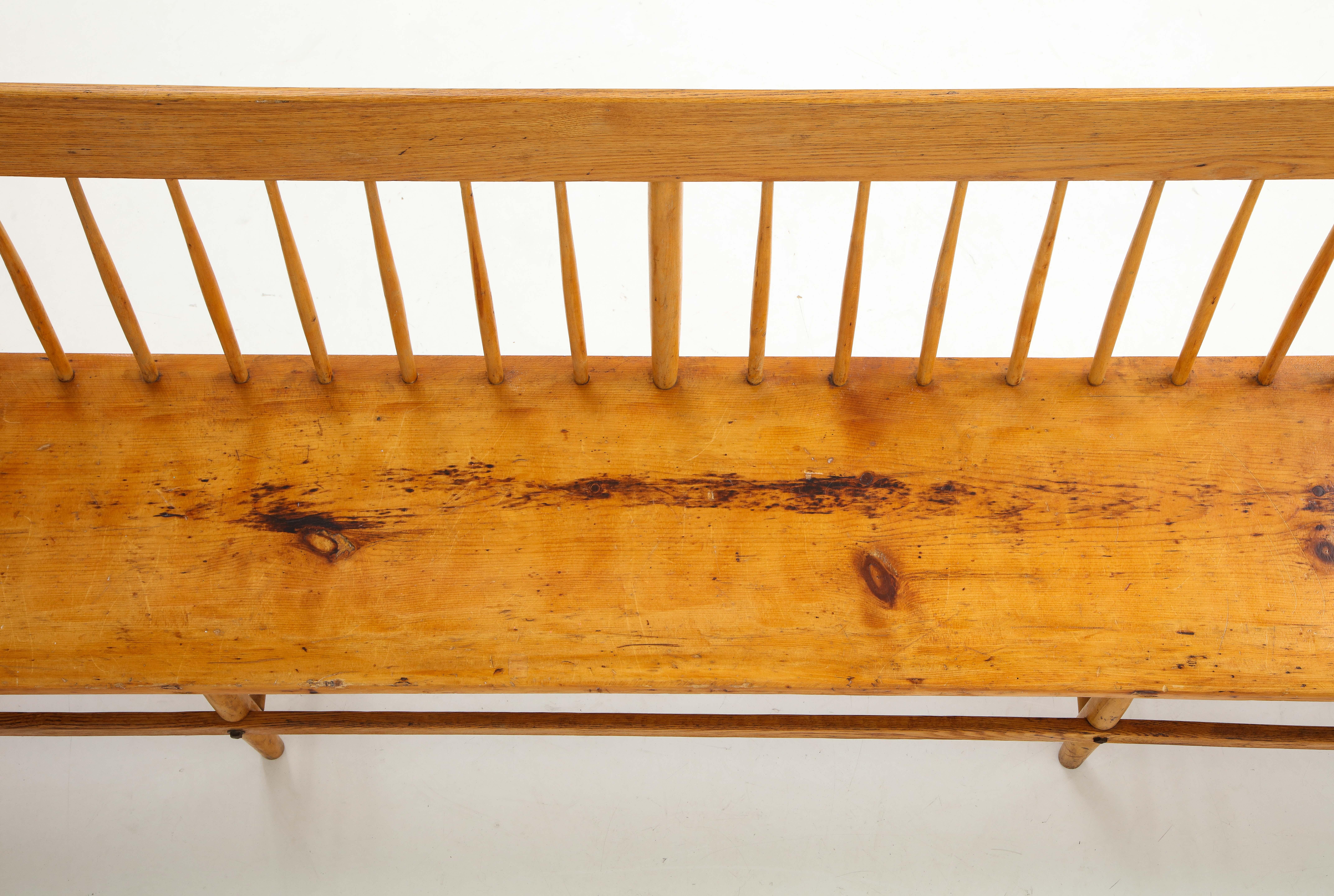 Exceptional 19th C. Hand Made Quaker Meeting House Bench, New England/Cape Cod 8