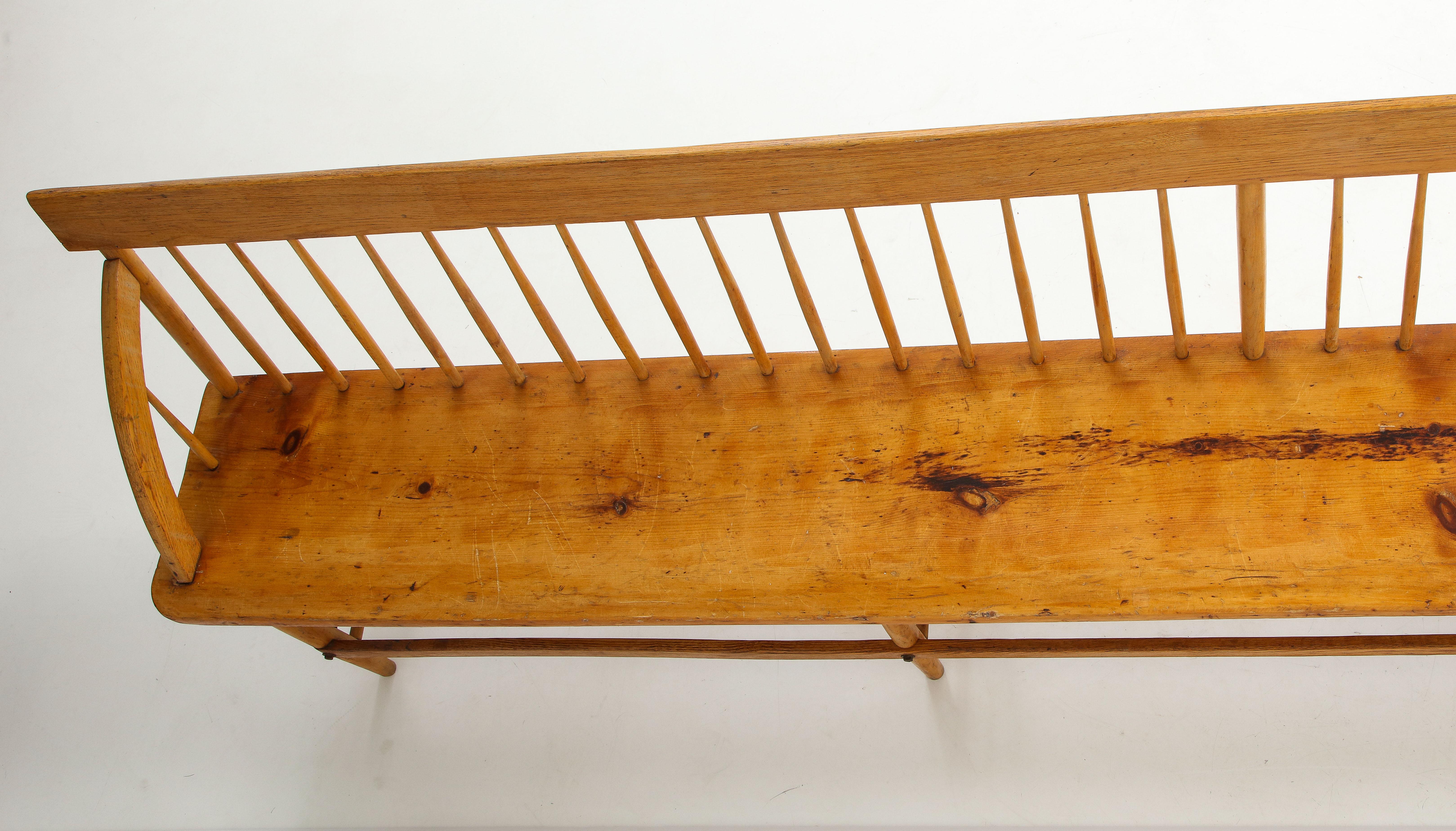 Exceptional 19th C. Hand Made Quaker Meeting House Bench, New England/Cape Cod 9