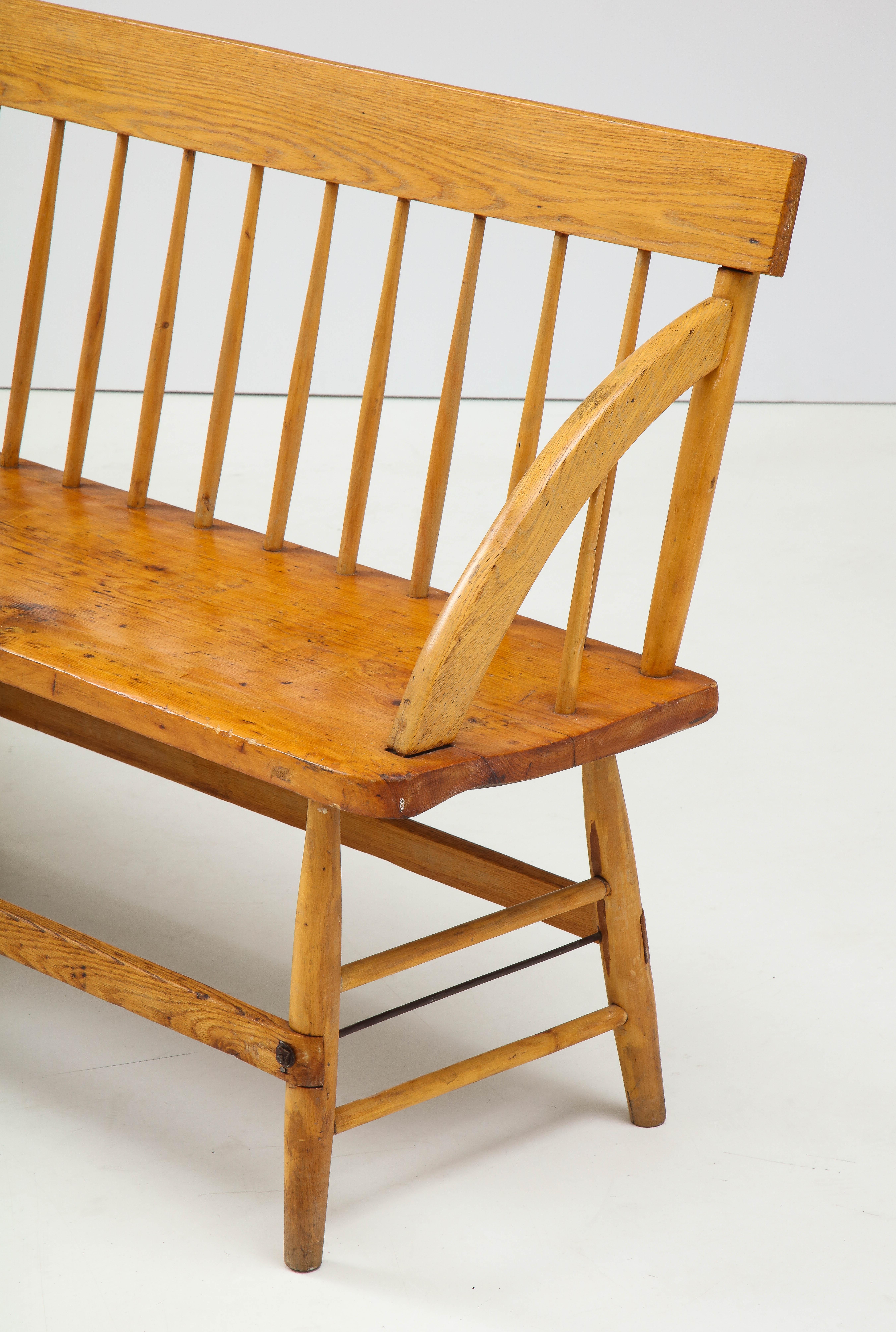 19th Century Exceptional 19th C. Hand Made Quaker Meeting House Bench, New England/Cape Cod