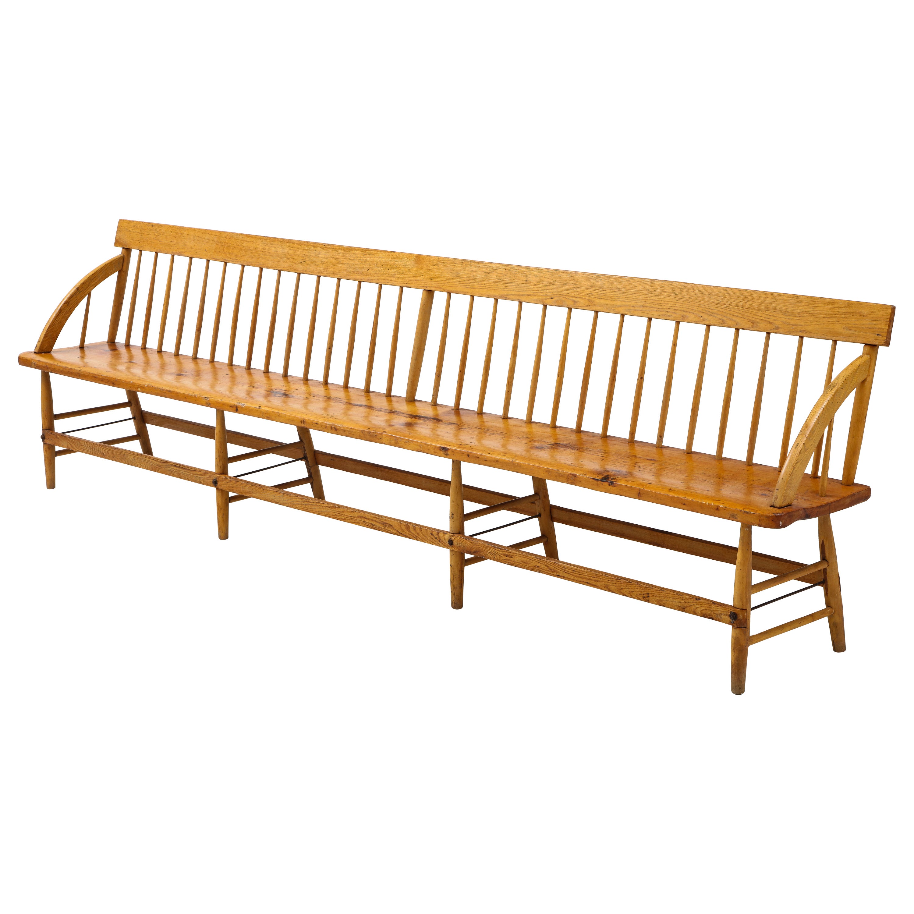 Exceptional 19th C. Hand Made Quaker Meeting House Bench, New England/Cape Cod