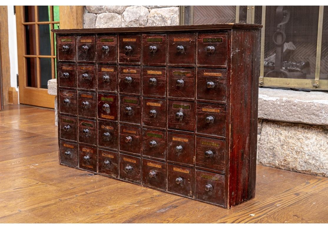 Exceptional 19th C. Painted Pine Apothecary Chest 5