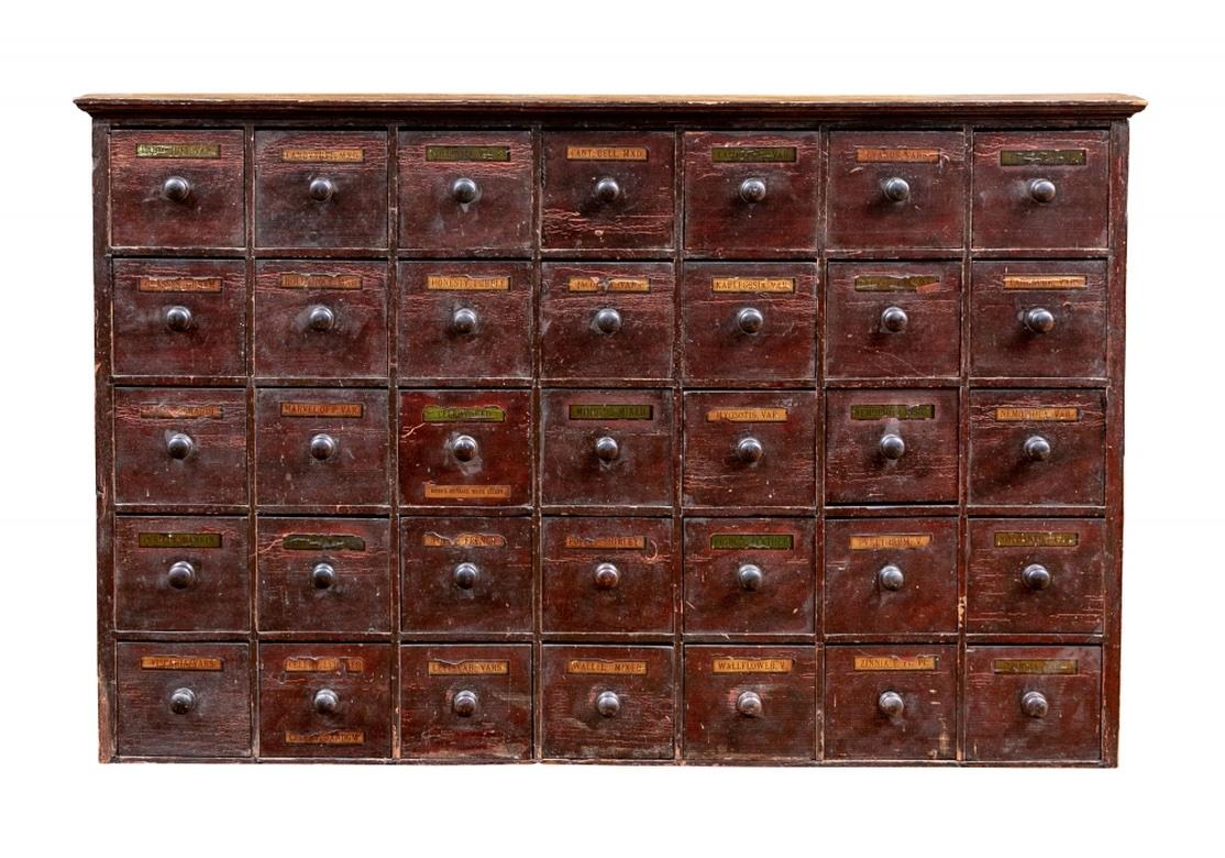 Exceptional 19th C. Painted Pine Apothecary Chest 6