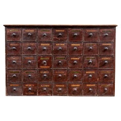 Exceptional 19th C. Painted Pine Apothecary Chest