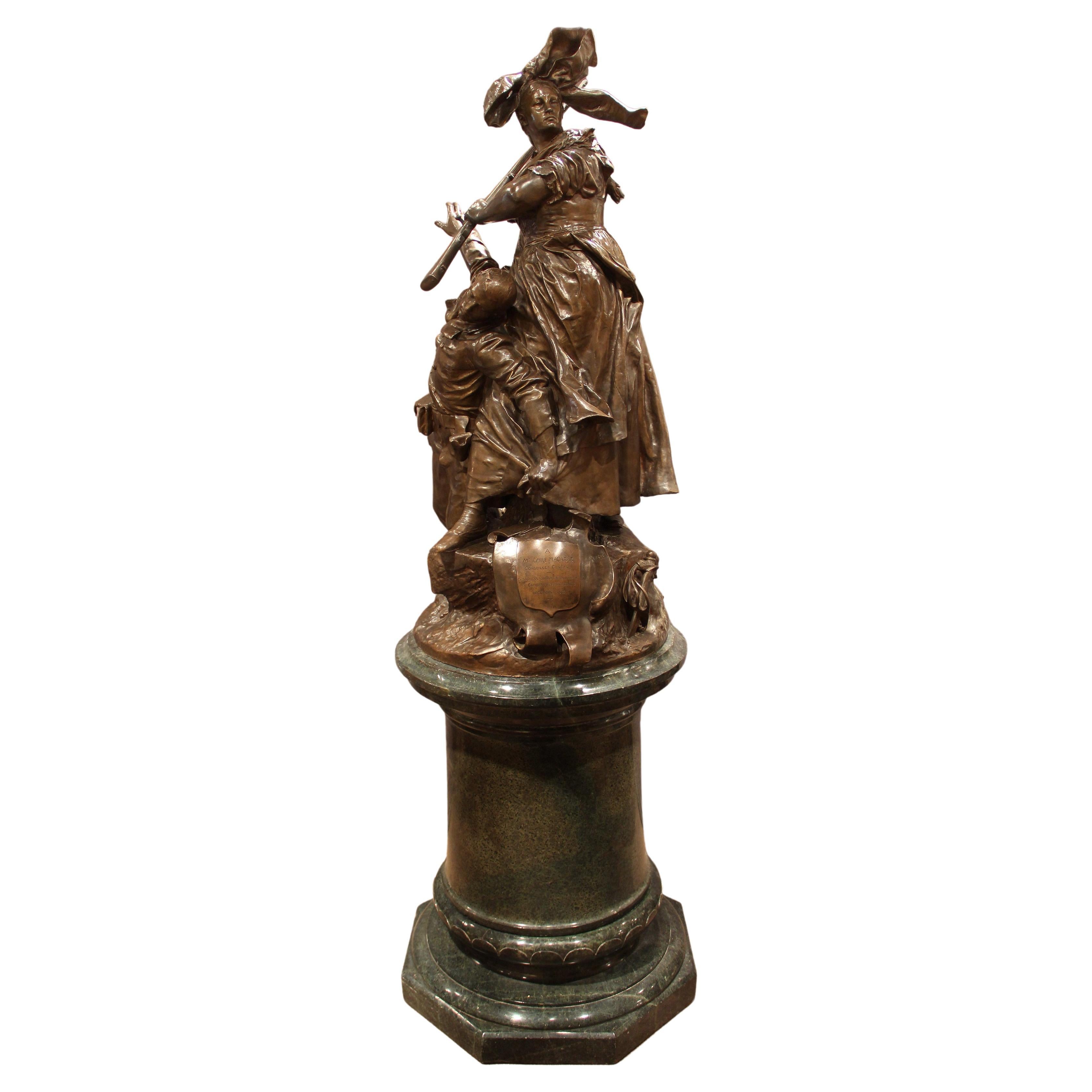 Exceptional 19th Century Bronze Entitled ““Quand Meme” by Mercié and Barbedienne For Sale