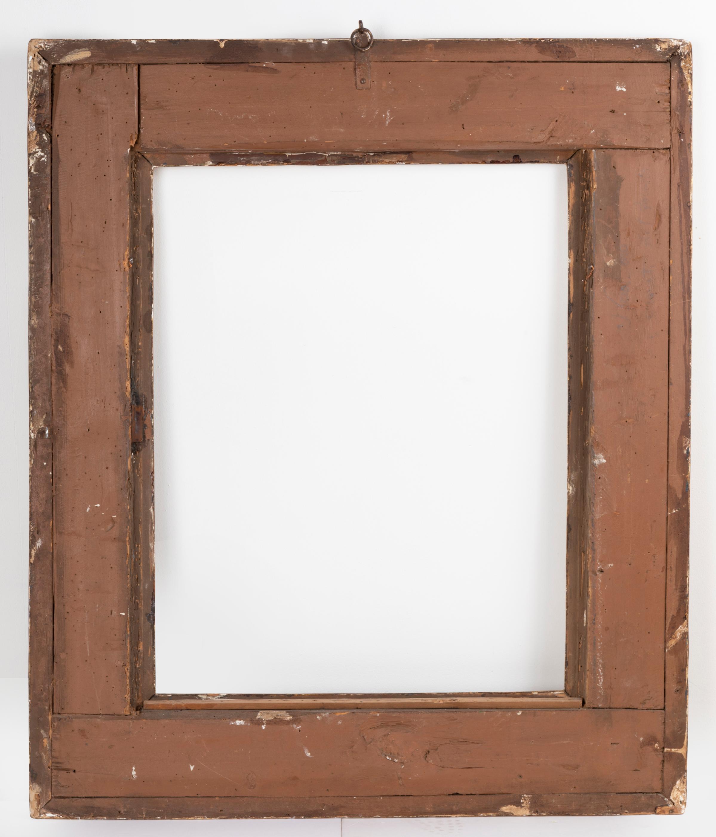Exceptional 19th Century Carved Painted Giltwood Italian Frame or Mirror, Italy In Good Condition In Saint-Ouen, FR
