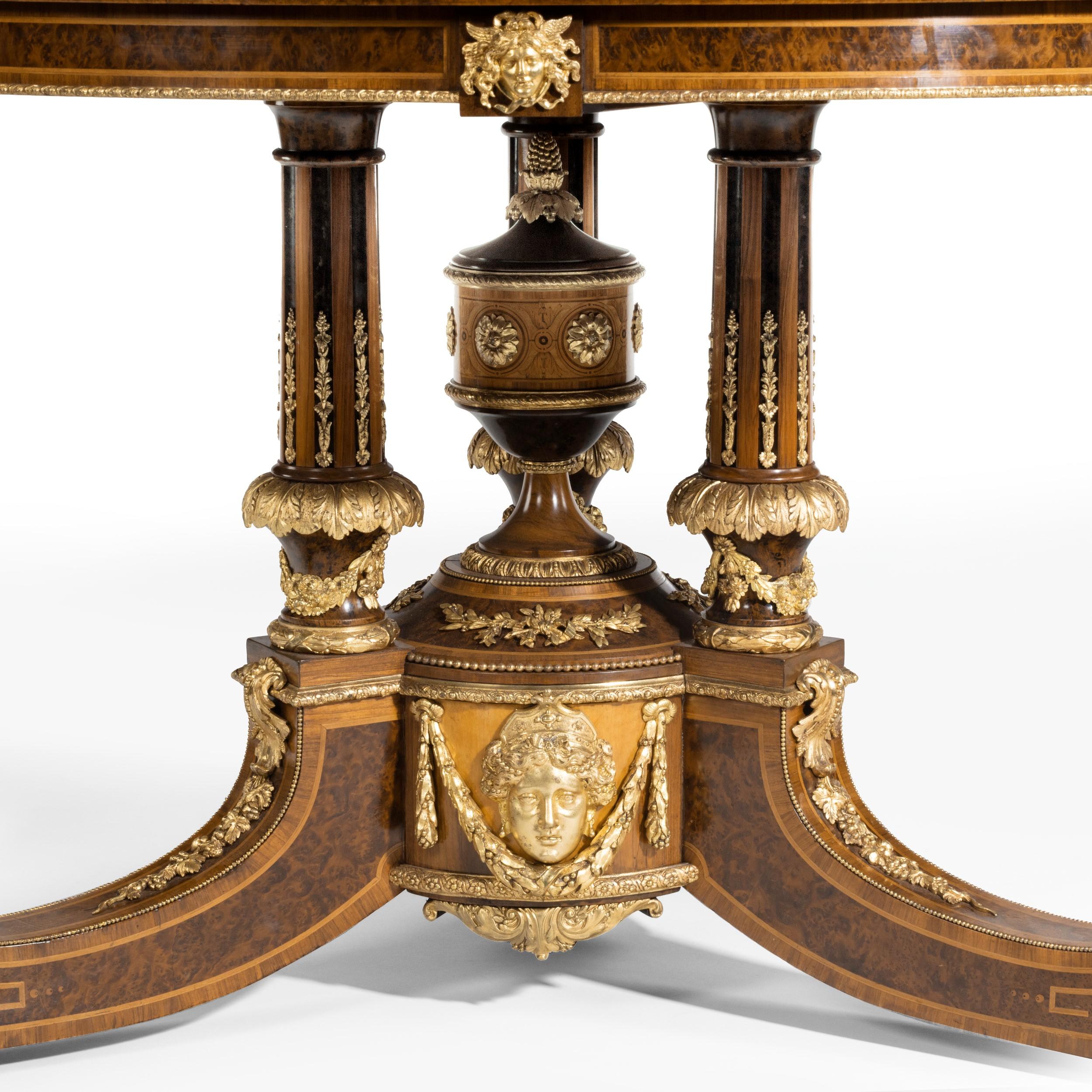 Gilt Exceptional 19th Century Centre Table with Thuya Wood Top by Holland & Sons