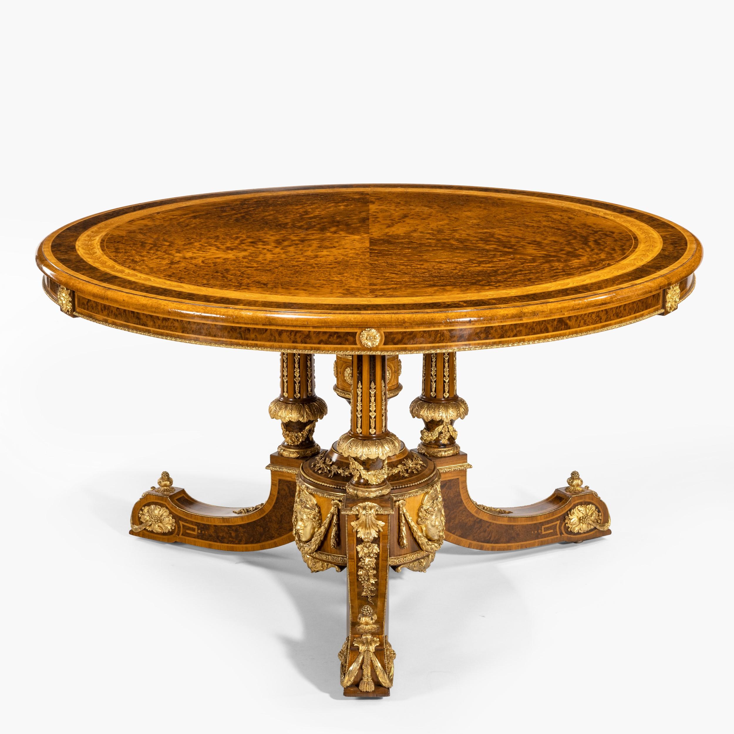 Exceptional 19th Century Centre Table with Thuya Wood Top by Holland & Sons In Excellent Condition In London, GB