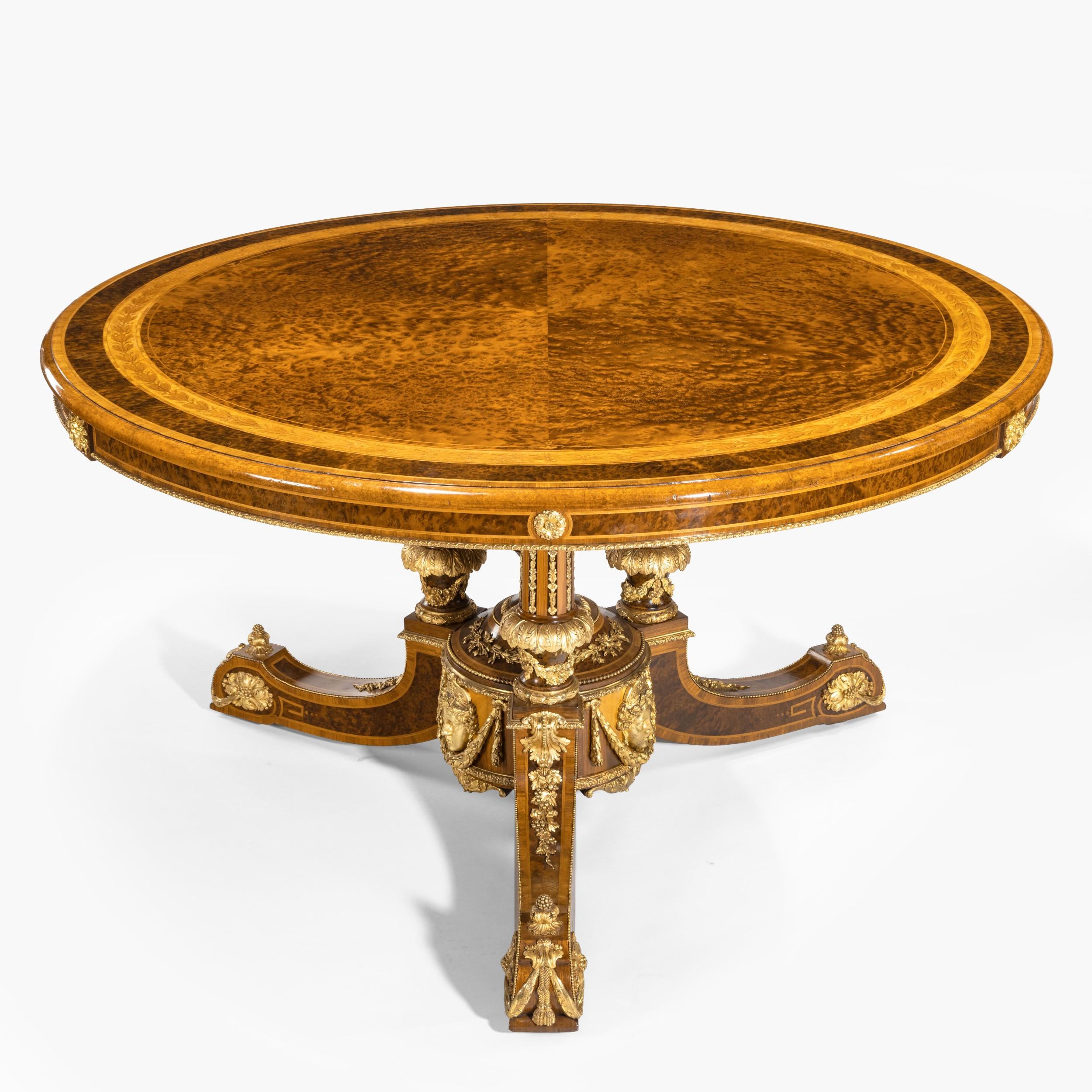 Ormolu Exceptional 19th Century Centre Table with Thuya Wood Top by Holland & Sons