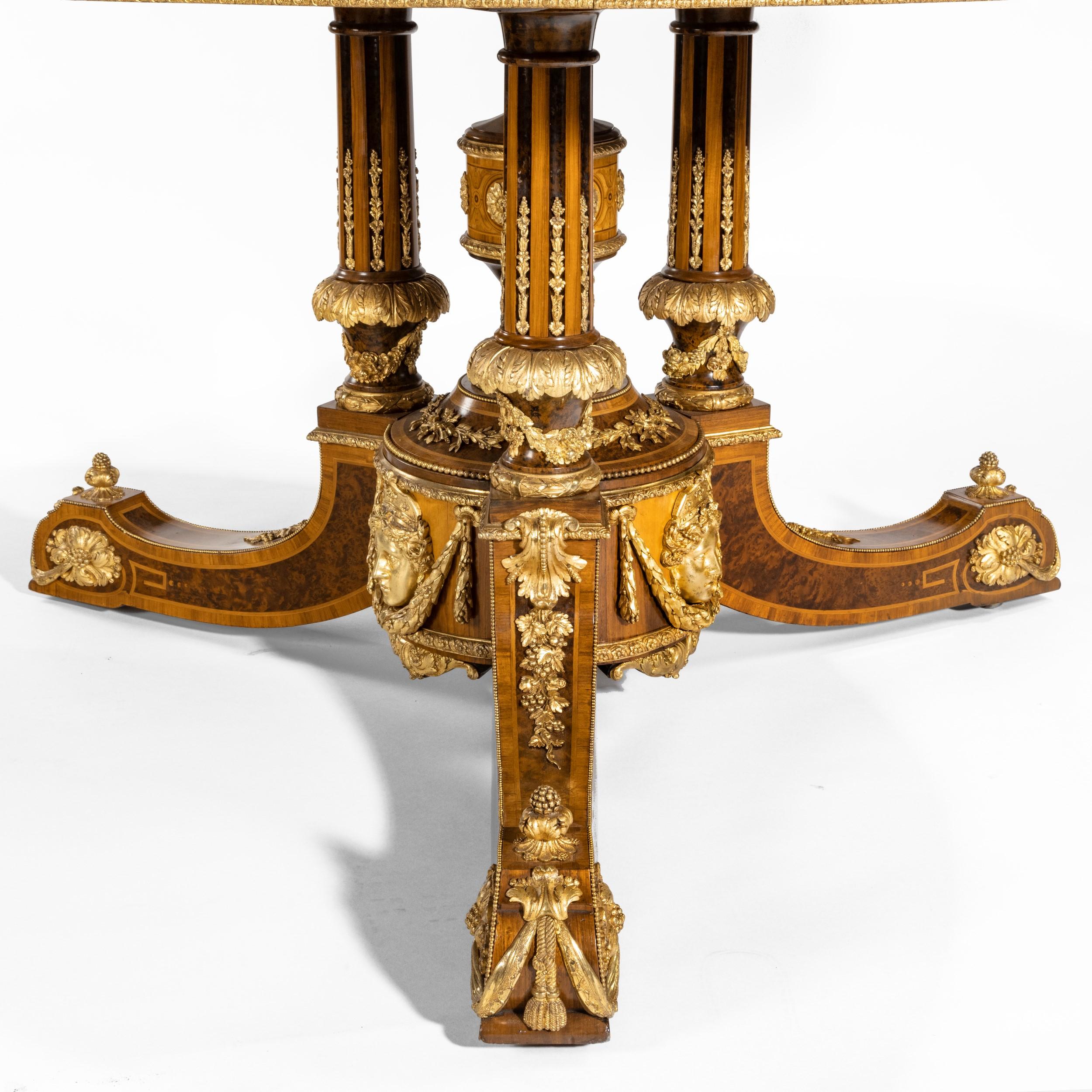 Exceptional 19th Century Centre Table with Thuya Wood Top by Holland & Sons 1