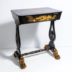Exceptional 19th Century Chinoiserie Lacquer Work Table