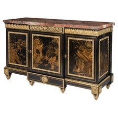Exceptional 19th Century English Ormolu-Mounted Cabinet with Lacquer Panels